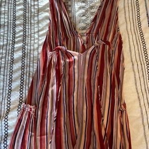 Multi-Colored Stripped Tie Dress